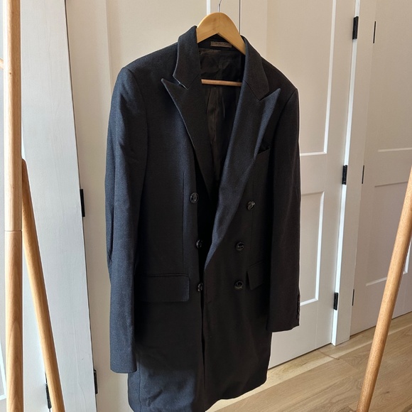 Zara Dark Gray Wool Men’s Coat Size 40 - Picture 3 of 10